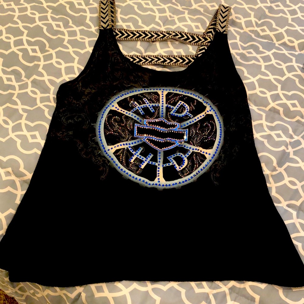 Harley Davidson Tank Top w/ Rhinestones